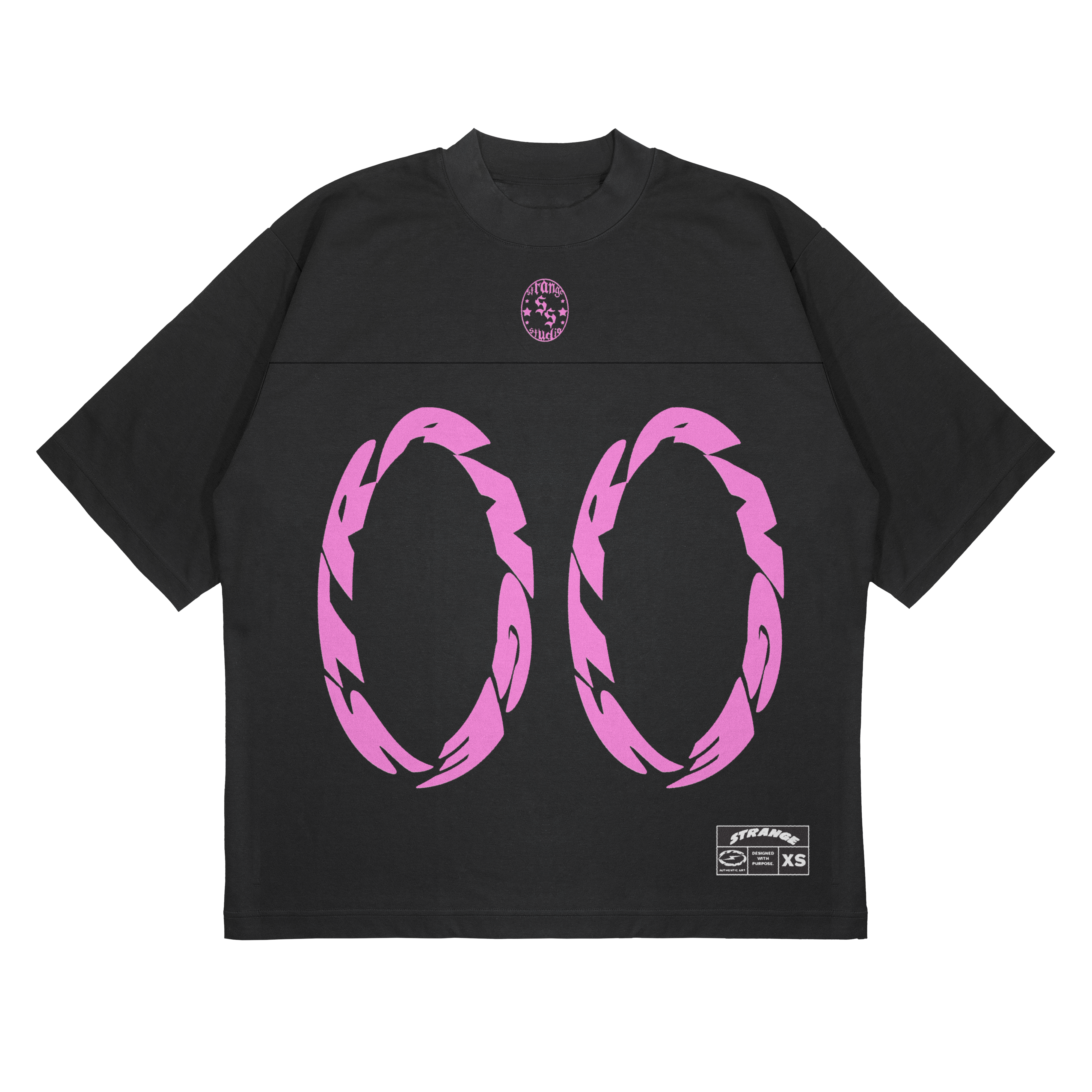 STRANGE-JERSEY TEE BLACK/SALMON