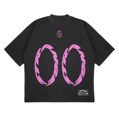 STRANGE-JERSEY TEE BLACK/SALMON
